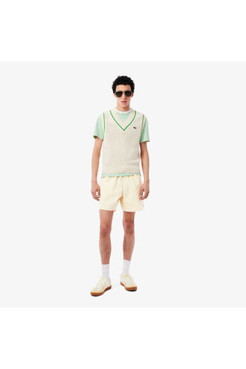 Lacoste Men's Striped Yellow Swimsuit