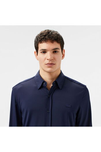 Lacoste Men's Slim Fit Navy Blue Shirt