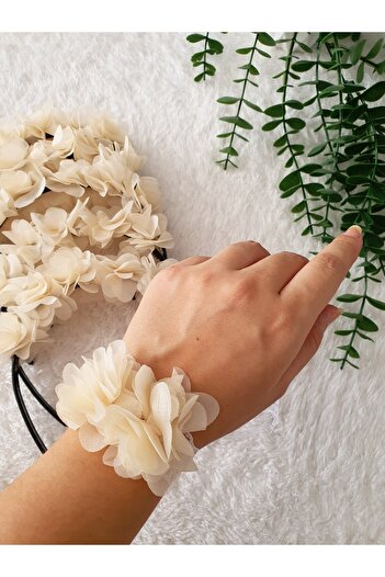 Fiyonks Atölye Henna Bridesmaid Crown and Bracelet Set, Henna, Wedding Bridesmaid Set 5 Crowns and 5 Bracelets Set