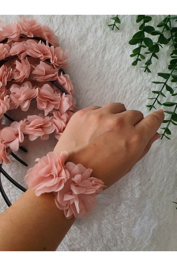 Fiyonks Atölye Henna Bridesmaid Crown and Bracelet Set, Henna, Wedding Bridesmaid Set 5 Crowns and 5 Bracelets Set