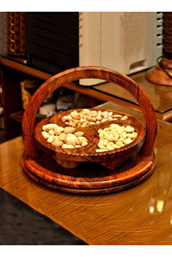 M.A Traders Wooden Dry Fruit Basket – 10-Inch Foldable Decorative Basket for Serving and Storage