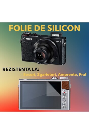 COMANDO Protection set compatible with Canon PowerShot G5 X, Focus Shield, 4 Durable Silicone Films