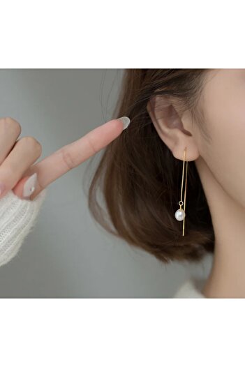 reyselstyle Pearl Earrings with Chain Dangle