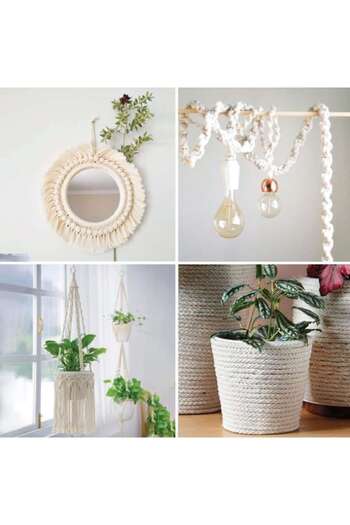 OEM Durable Cotton String for Unique Decorations, Multifunctional, Cream, 10mm x 12 m