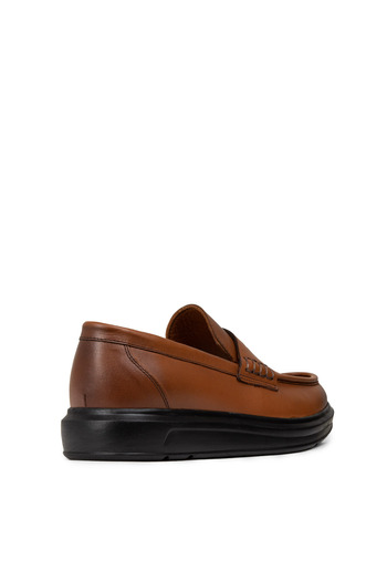 Deery Men's Genuine Leather Tan Color Loafers