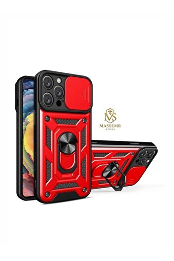 Massemr iPhone 16 Pro Case with Tank Lens Ring Shockproof Premium Silicone Cover with Stand Protection