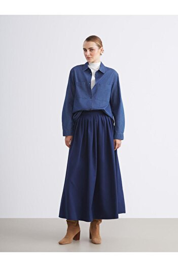 LC Waikiki Zippered Pleated Flared Skirt (W5)