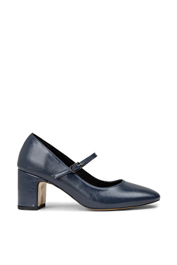 Deery Women's Vintage Patent Leather Navy Blue Mary Jane Shoes