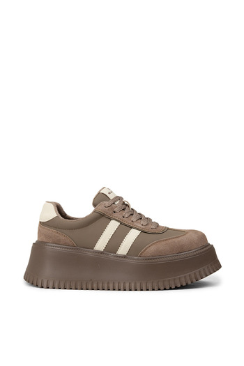 Deery Women's Mink Colored Genuine Suede Platform Sneaker