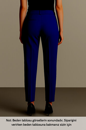 HANIMCA GİYİM Lycra Winter Regular Size Pants with Side Pockets and Elastic Waist Back