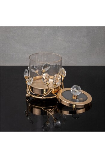Hinora Crystal Drop Stone Stand Glass Jar Small 13X13X16Cm Sold as Single