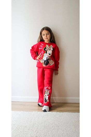 NURTOPU Excellent Quality Girl's Suit Top and Bottom Set 3 Yarns with Raised Lines Inside Thick Winter Full Lycra Cotton