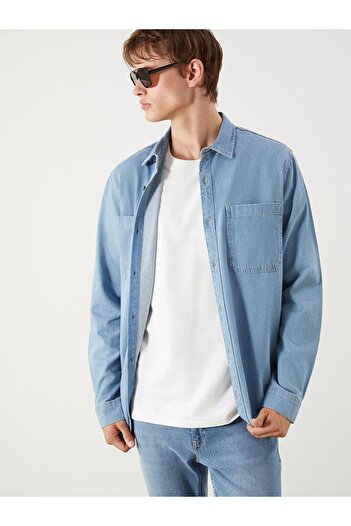 LC Waikiki Чоловіча джинсова сорочка LCW Jeans Regular Fit з довгим рукавом
