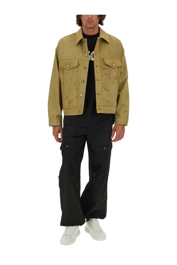 MSGM Denim Jacket Dyed In Tea
