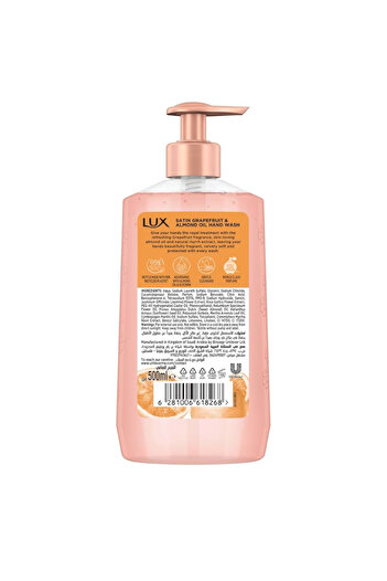 LUX Perfumed Hand Wash Satin Grapefruit and Almond Oil 500ml