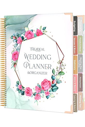 Generic Wedding Planning Book and Organizer, 176 Page Bridal Planner, 9.2" x 11.4", Includes Stickers, Check