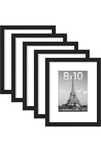 Generic upsimples 5 Pack 8x10 Photo Frame Display Pictures 5x7 with Mat or 8x10 without Mat, Family Photo Fr