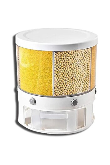 Generic Grain Storage Box, white Rotating Airtight Food Dispenser,Grain Storage Container Large Sealed Grain