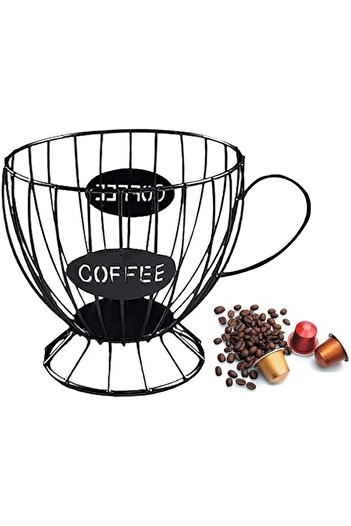 Generic Coffee Pod Holder Large Metal Coffee K Cup Organizer Storage for Counter Vintage Espresso Organizer