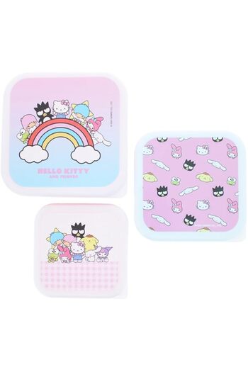 Generic Blueprint Collections Hello Kitty Storage Pots | Set of 3 Storage Tubs with Lids | Kitchen Storage |