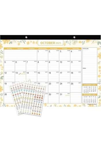 Generic Desk Calendar 2024-2025, Large Monthly Wall Calendar From Jan.2024 to Jun.2025 with Plastic Cover: 1