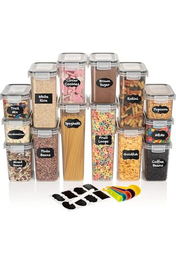 genric Airtight Food Storage Containers with Lids, Kitchen Pantry Organizers and Storage, BPA-Free Plastic