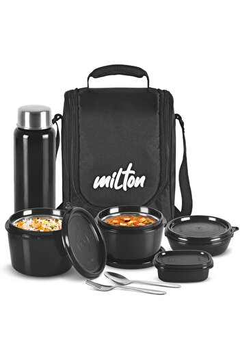 genric MILTON Tiffin Box Set with Bag, 3 Microwave Oven Safe Inner Steel (Food Containers-180/320/450 ml);