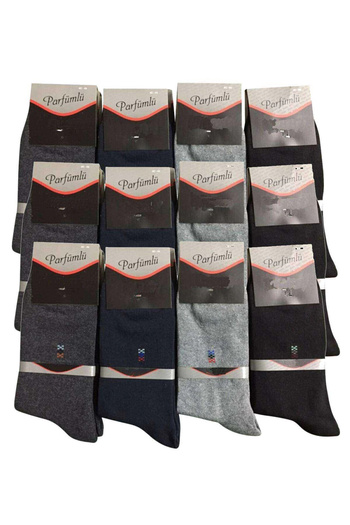 HarmonyAura 12 Pieces Men's Socks Black Gray Navy Blue Smoked