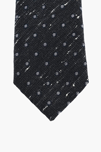 Corneliani Polka Dot Patterned Cotton Blend Tie