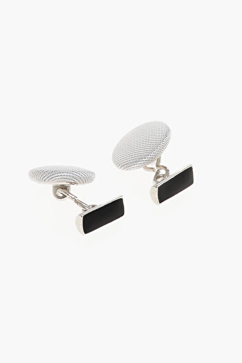 Corneliani Silk Covered Brass Cufflinks