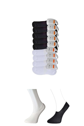 HarmonyAura Black And White Men's Ballerina Socks 9 Pairs
