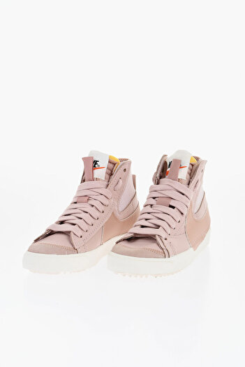 Nike Textured Leather Blazer Mid 77 Jumbo High-Top Sneakers With