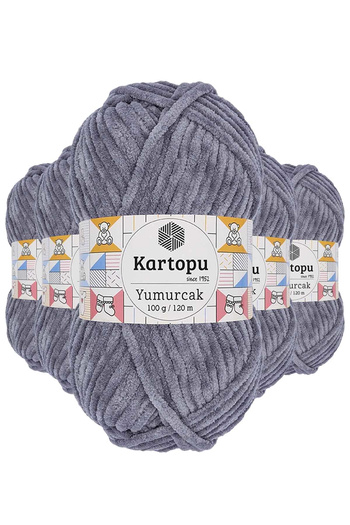 Kartopu 5 pieces of velvet hand knitting yarn in dark grey k951