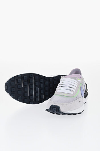 Nike Suede And Mesh Waffle One Low-Top Sneakers With Contrasting