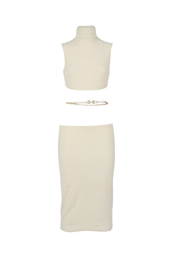 Elisabetta Franchi WOMAN'S KNITTED DRESS WITH BELT