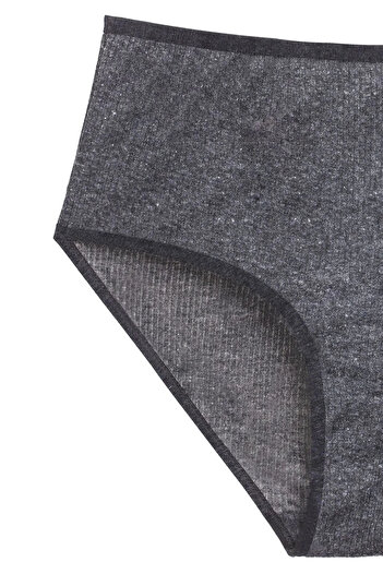 HarmonyAura 4-Piece New Series Colorful High Waist Ribbed Bato Panties Anthracite