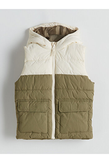 LC Waikiki Beige Hooded Boy's Vest