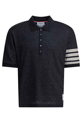 THOM BROWNE "4-BAR" wool polo shirt