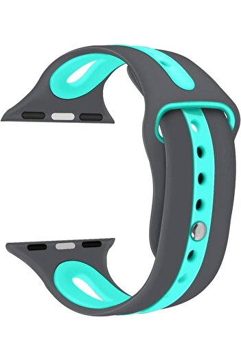 Promate Silicone Watch Strap, Sporty Dual Toned Soft Rubber Sweat Resistant Replacement Apple Watch