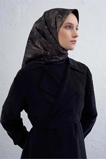 Armine Φουλάρι Sura Pure Silk IST 9409 - 85 Χρυσό Μοτίβο Λουλουδιών