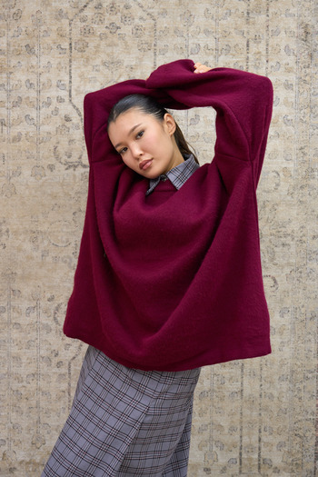 KÜÇÜĞÜM BUTİK Burgundy Knitwear Casual Sweater