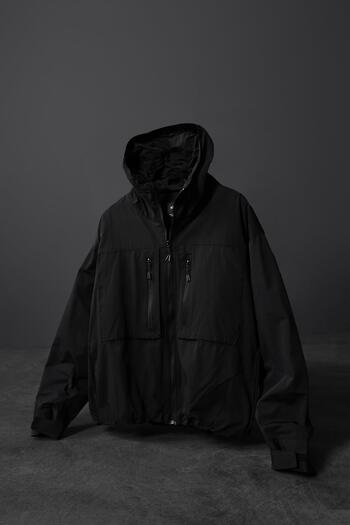 Slatra Men's Black Filled Parachute Fabric Lined Coat