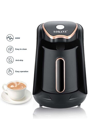 SOKANY Turkish Coffee Maker, 600W 250ml Electric Coffee Pot, SK-04008, Black