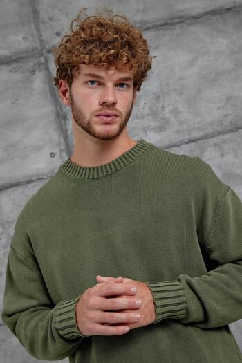 NOMARC Green 251 Oversize Washable Knitted Sweater