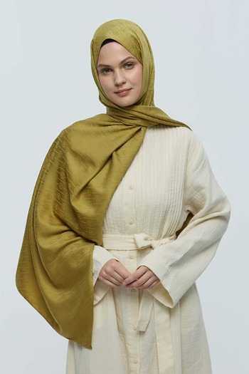 Modakaşmir Silky Jacquard Series Mk Line Pattern Shawl