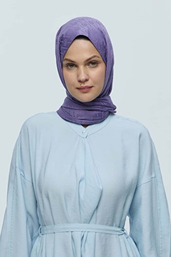 Modakaşmir Silky Jacquard Series Mk Line Pattern Shawl