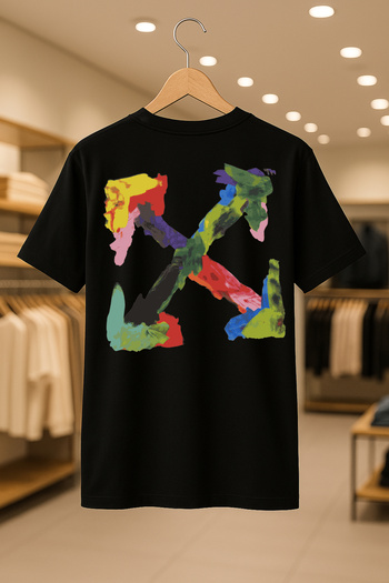 CC STORE Off-White Paint Printed Oversize Unisex 100% Cotton Breathable Thick Fabric T-Shirt