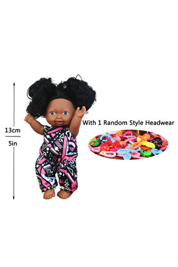 Choice 5inch Black doll 5in/13cm Kawaii Cute Black New Reborn Baby Dolls Educational Dolls Black Skin Black