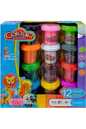REZZOSS 12 Piece Colorful Clay Play Set, Helps Improve Imagination, Creativity, Motor Skills Development