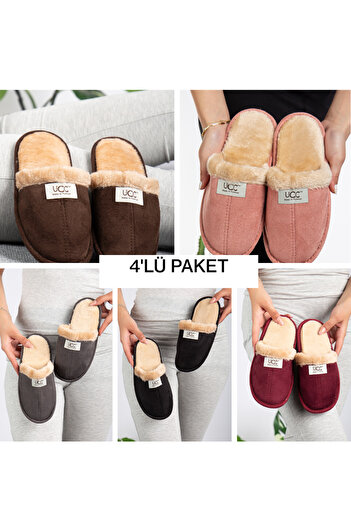 Jackers 4-Piece Unisex Guest Bohça Balcony Dowry House Slippers